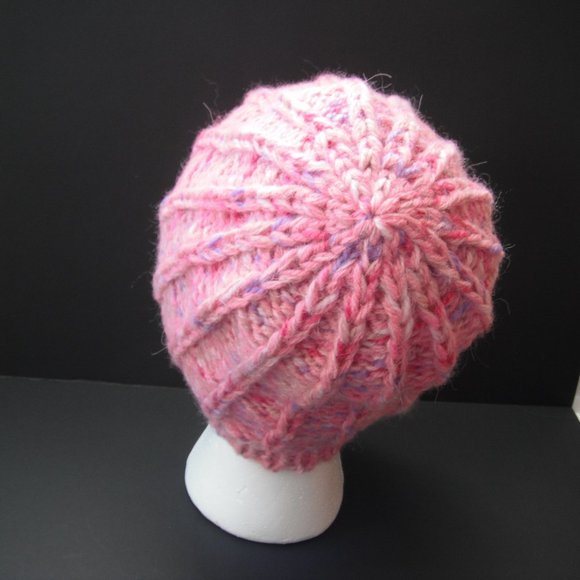 Hand Knitted Hat Toque Adult Size - S(M) Wool Pink - 015 Hand knit by me - Picture 4 of 7